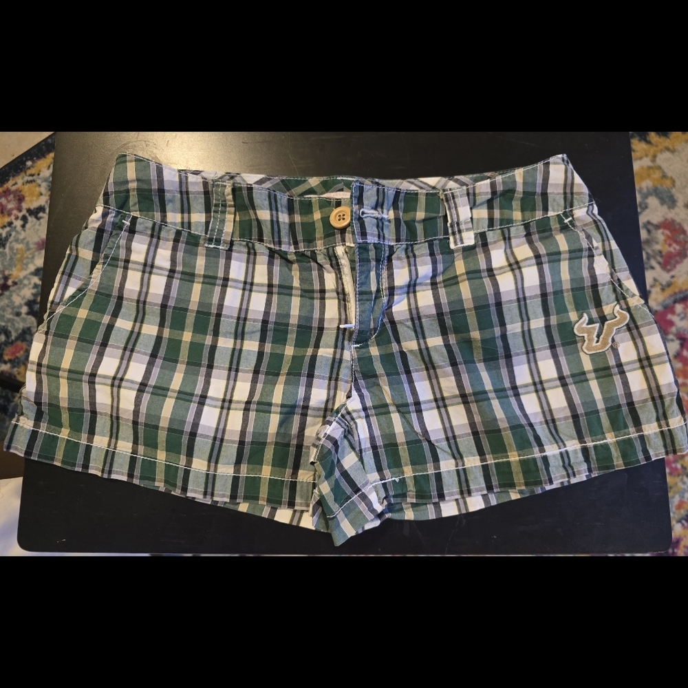 Plaid Green USF Women's Shorts